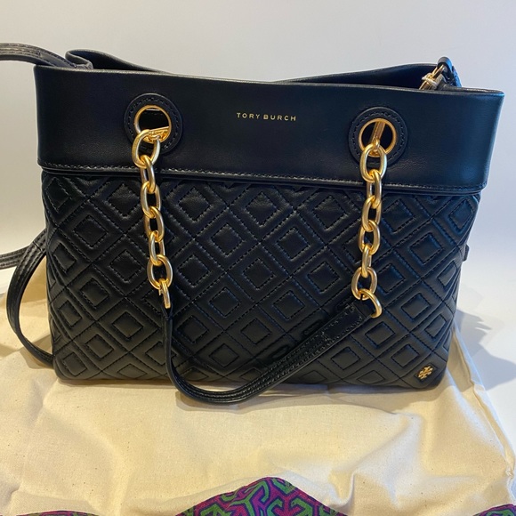 Tory Burch💛Fleming small Tote Black NEW - Picture 9 of 9